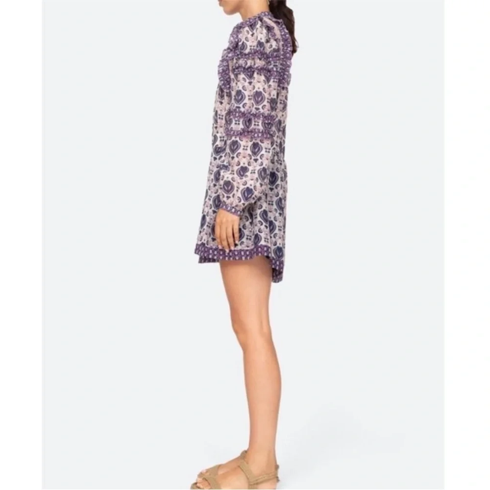 Sea New York Brigitte Border Long Sleeve Romper Size 12 Multicolor Purple NWOT - Picture 4 of 16